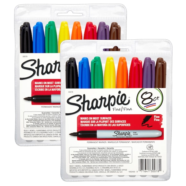 Sharpie Permanent Fine Point Marker Set, PK16